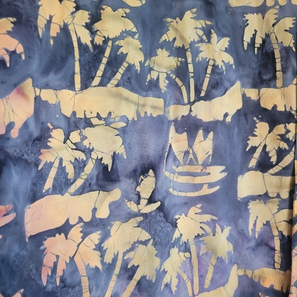 Basic Options Men's Palm Tree Mixed Color Button Up Short Sleeve Shirt Size XLT - Picture 2 of 8